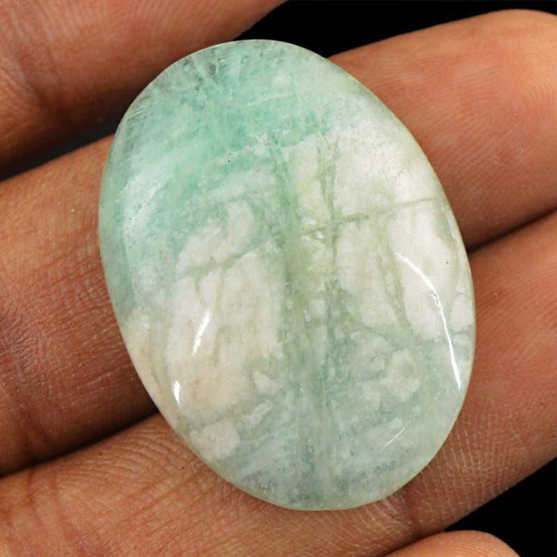 gemsmore:Natural Amazonite Oval Shape Unheated Gemstone