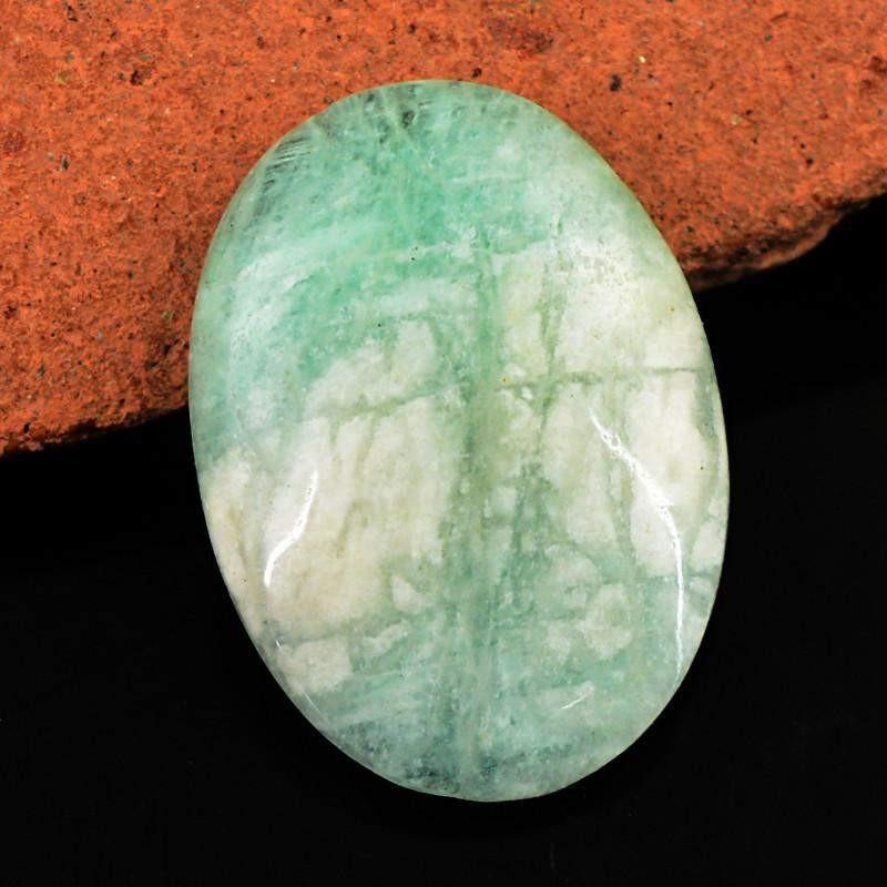 gemsmore:Natural Amazonite Oval Shape Unheated Gemstone
