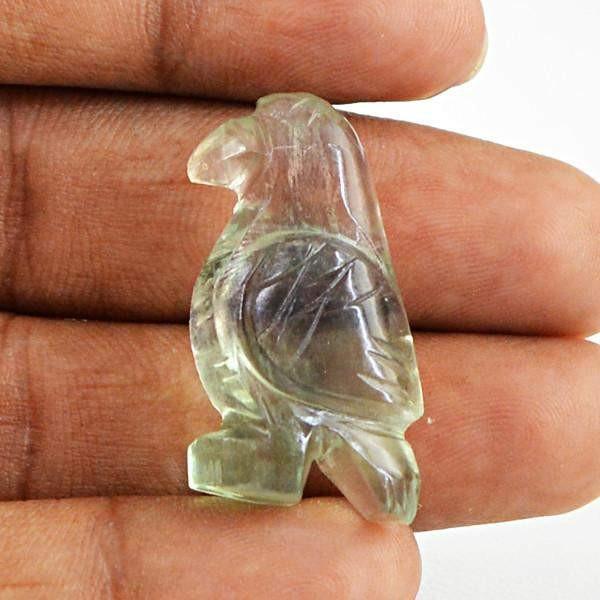 gemsmore:Natural Artisan Carved Bird Green Fluorite Gemstone