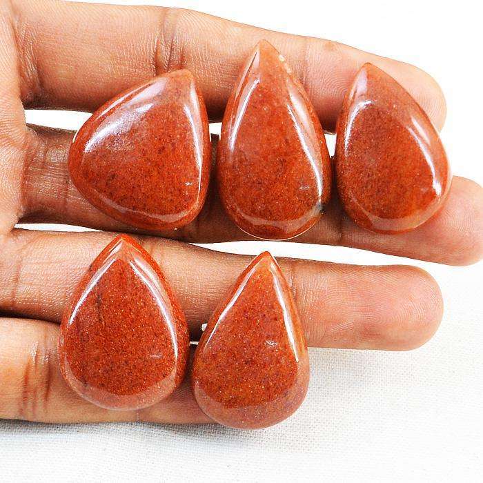 gemsmore:Natural Aventurine Pear Shape Untreated Loose Gemstone Lot
