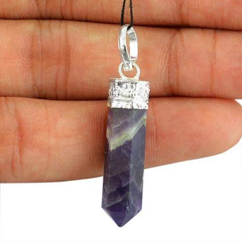 gemsmore:Natural Bi Color Amethyst Healing Point Pendant