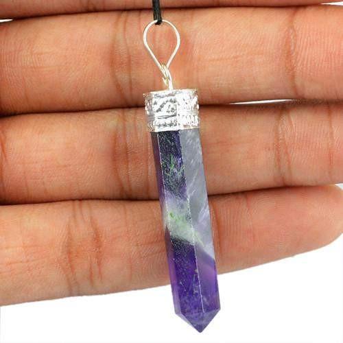 gemsmore:Natural Bi Color Amethyst Healing Point Pendant