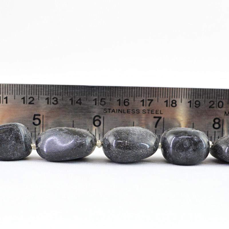 gemsmore:Natural Black Obsidian Beads Strand