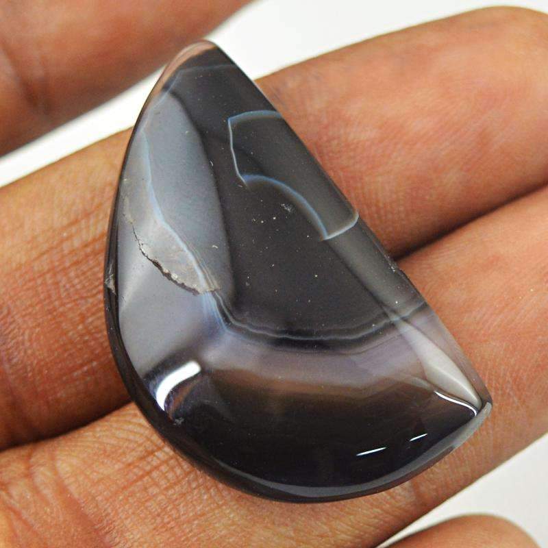 gemsmore:Natural Black Onyx Gemstone - Untreated Loose