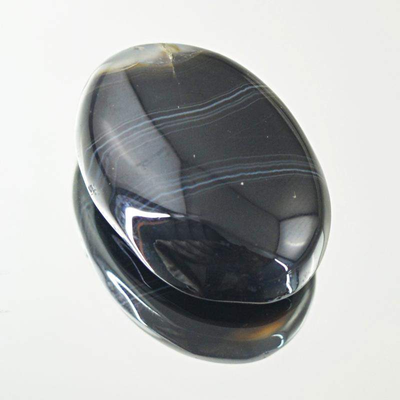 gemsmore:Natural Black Onyx Oval Shape Loose Gemstone