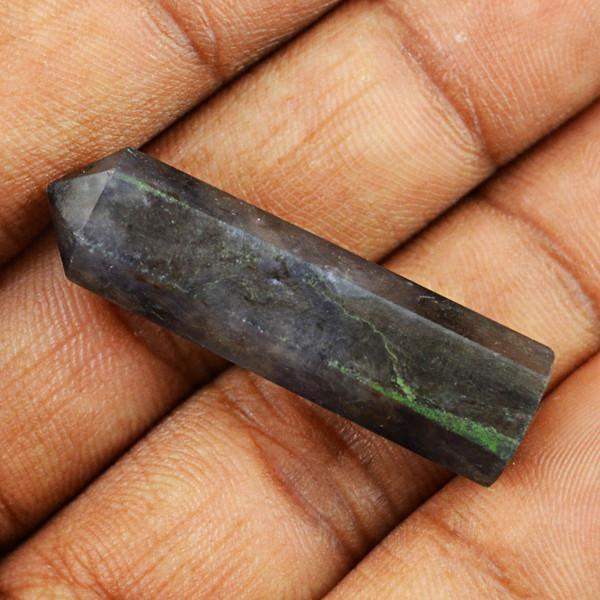 gemsmore:Natural Black Rutile Quartz Reiki Healing Gemstone Point