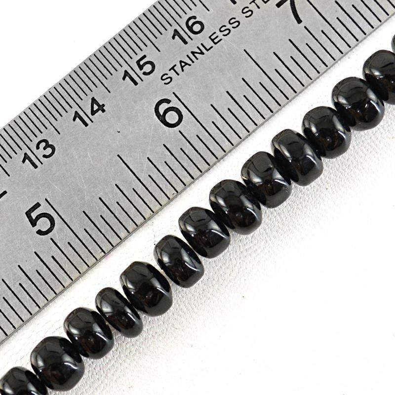 gemsmore:Natural Black Spinel Beads Strand - Round Shape Drilled