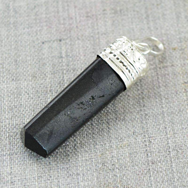 gemsmore:Natural Black Spinel Healing Point Pendant
