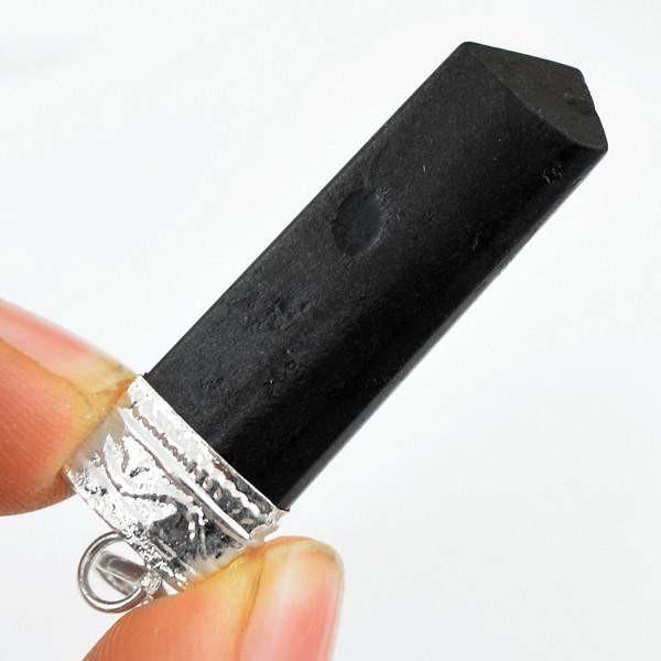 gemsmore:Natural Black Spinel Meditation Point Pendant