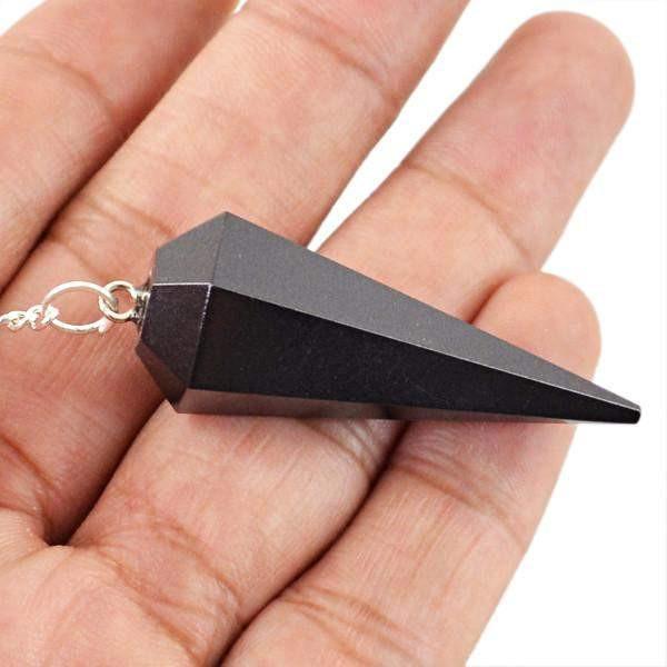 gemsmore:Natural Black Spinel Reiki Healing Pendulum