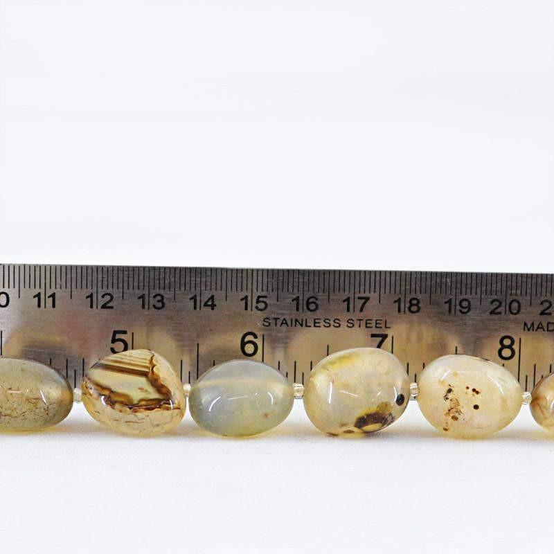 gemsmore:Natural Black & White Onyx Beads Strand