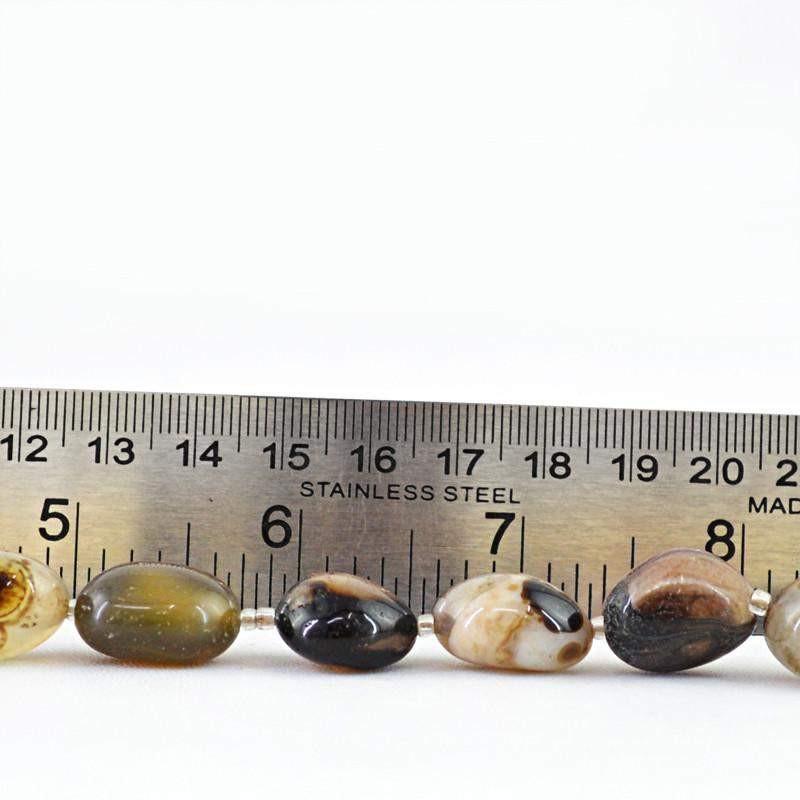 gemsmore:Natural Black & White Onyx Drilled Beads Strand