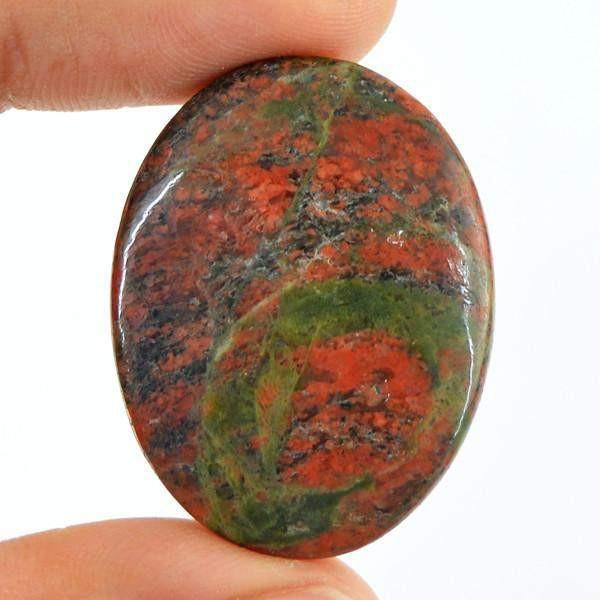 gemsmore:Natural Blood Green Unakite Healing Palm Gemstone