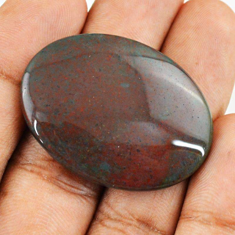 gemsmore:Natural Bloodstone Gemstone - Oval Shape