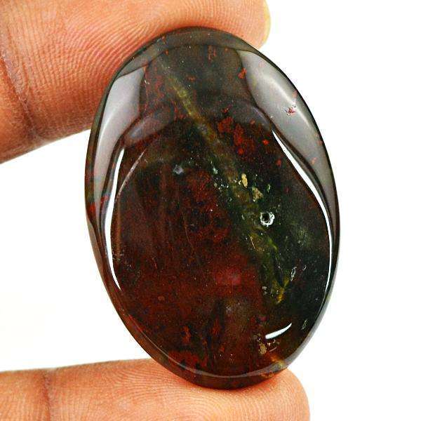 gemsmore:Natural Bloodstone Oval Shape Untreated Loose Gemstone