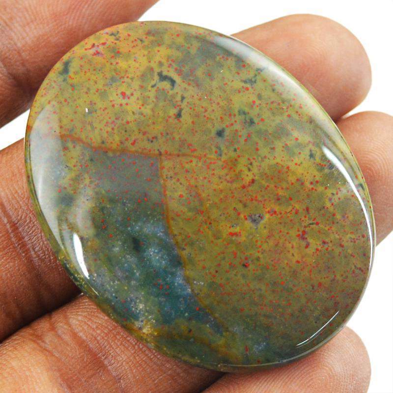 gemsmore:Natural Bloodstone Oval Shape Untreated Loose Gemstone