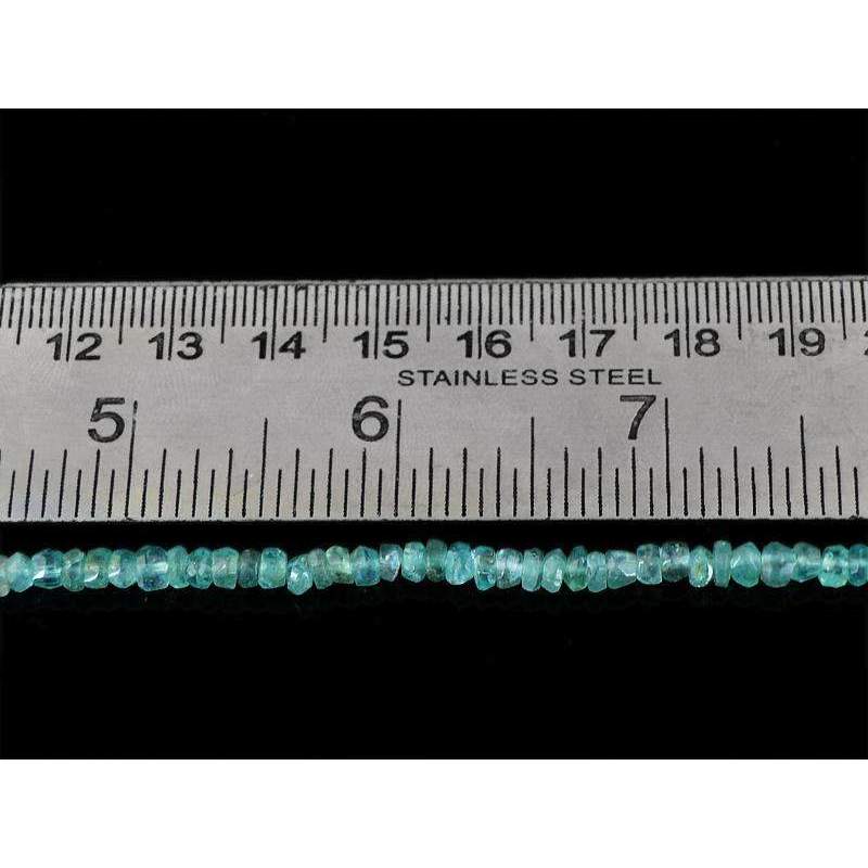 gemsmore:Natural Blue Apatite Beads Strand Round Shape Faceted Drilled