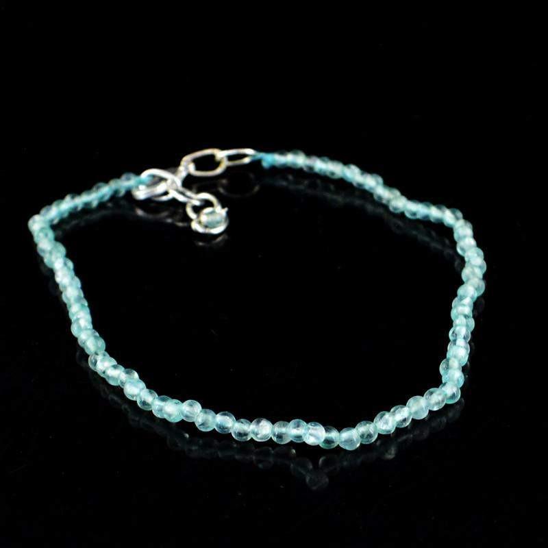 gemsmore:Natural Blue Apatite Bracelet Round Shape Beads