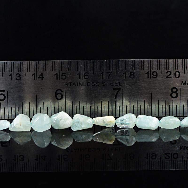 gemsmore:Natural Blue Aquamarine Beads Strand