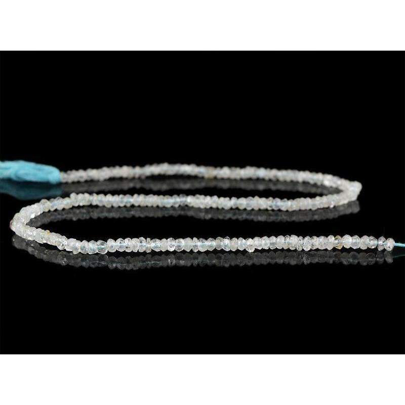gemsmore:Natural Blue Aquamarine Drilled Beads Strand Round Shape Faceted
