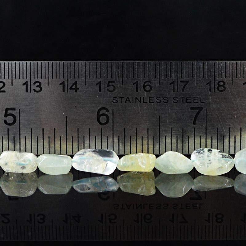 gemsmore:Natural Blue Aquamarine Untreated Beads Strand