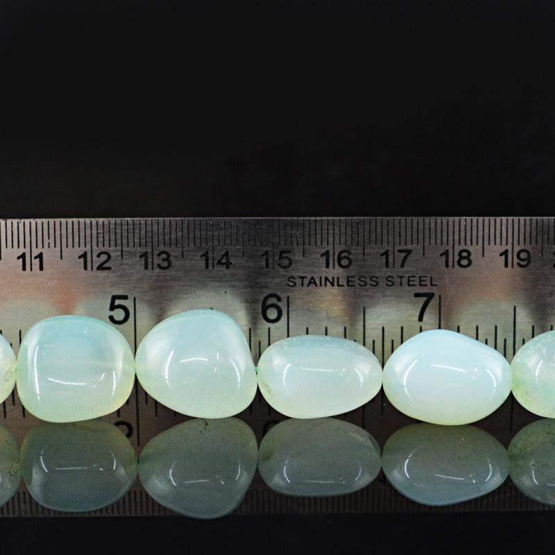 gemsmore:Natural Blue Chalcedony Drilled Beads Strand