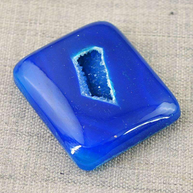 gemsmore:Natural Blue Druzy Onyx Gemstone - Loose Untreated