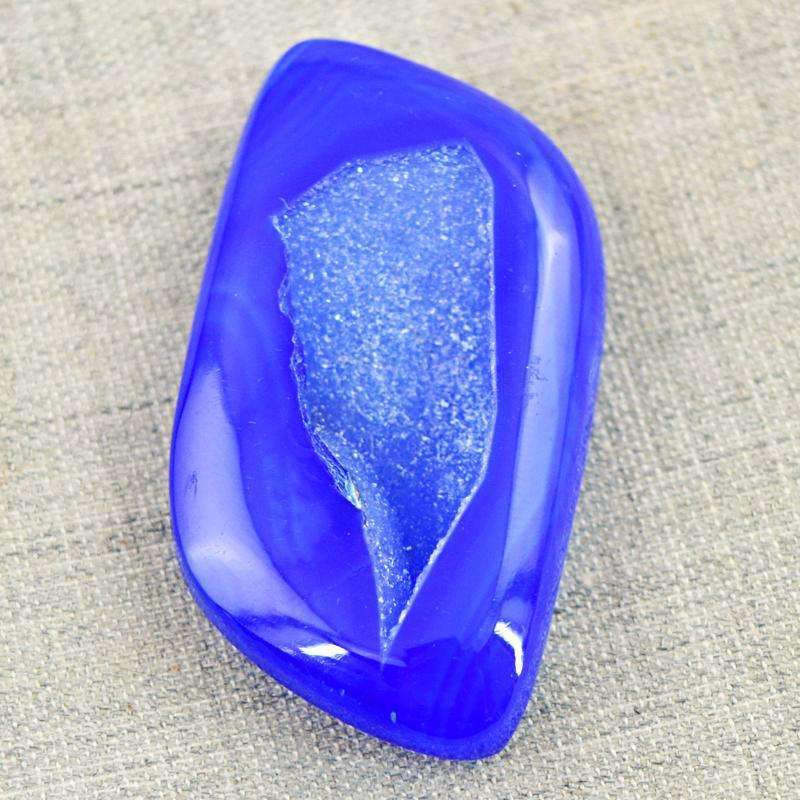 gemsmore:Natural Blue Druzy Onyx Gemstone - Untreated Loose