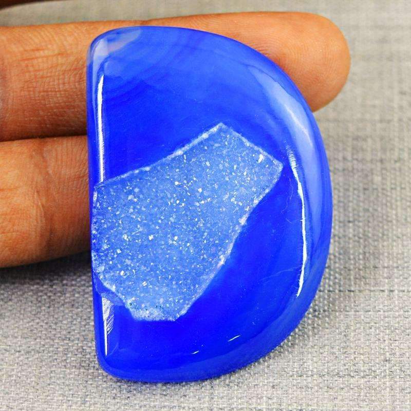 gemsmore:Natural Blue Druzy Onyx Gemstone - Untreated Loose