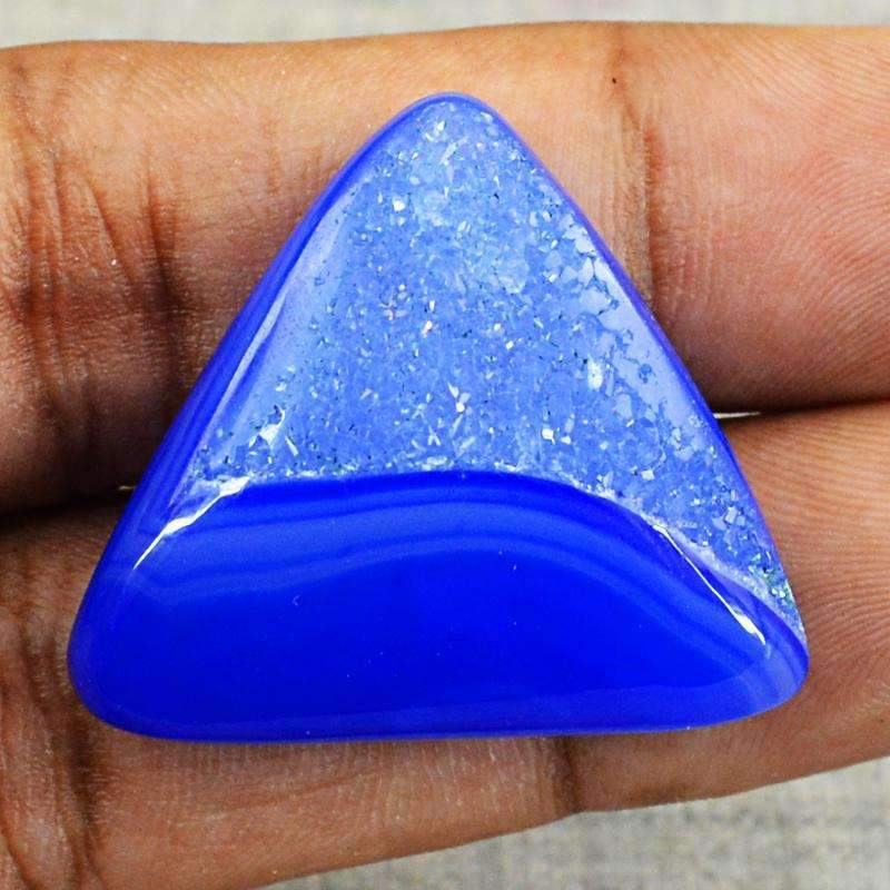 gemsmore:Natural Blue Druzy Onyx Gemstone - Untreated Loose