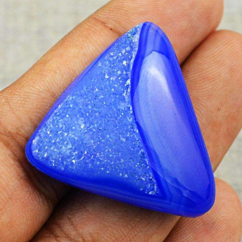 gemsmore:Natural Blue Druzy Onyx Gemstone - Untreated Loose