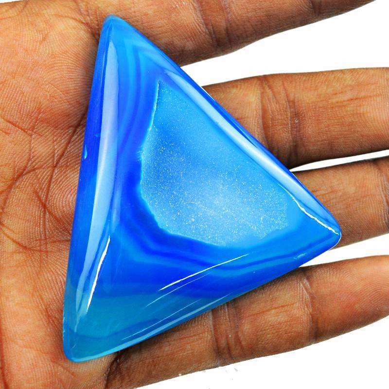 gemsmore:Natural Blue Druzy Onyx Gemstone Loose Untreated