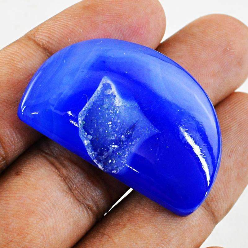 gemsmore:Natural Blue Druzy Onyx Gemstone Loose Untreated