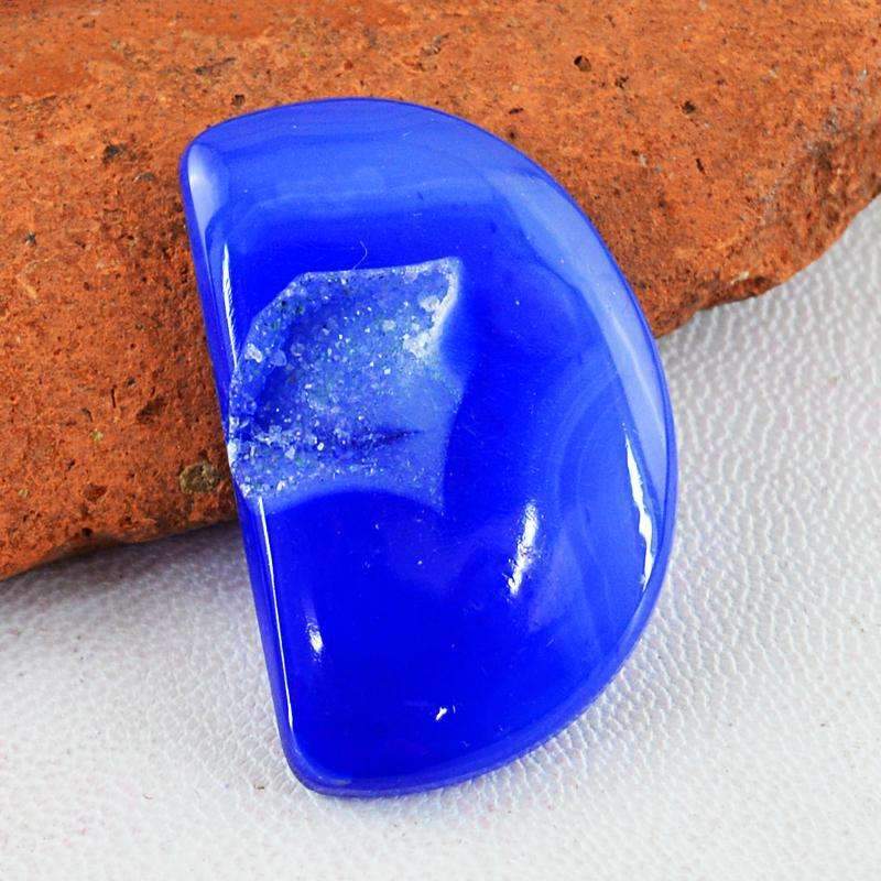 gemsmore:Natural Blue Druzy Onyx Gemstone Loose Untreated