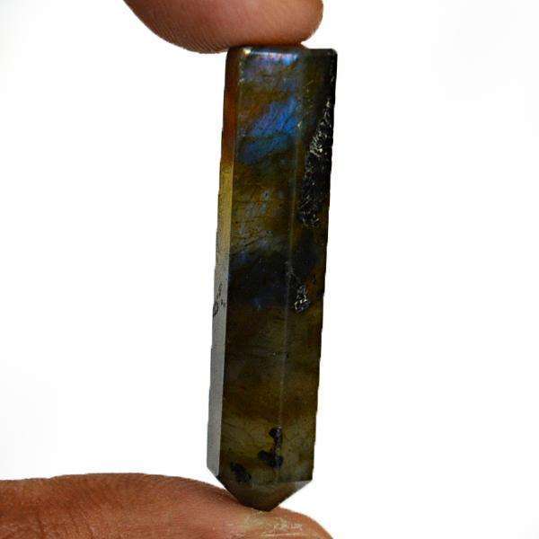 gemsmore:Natural Blue Flash Labradorite Untreated Healing Point