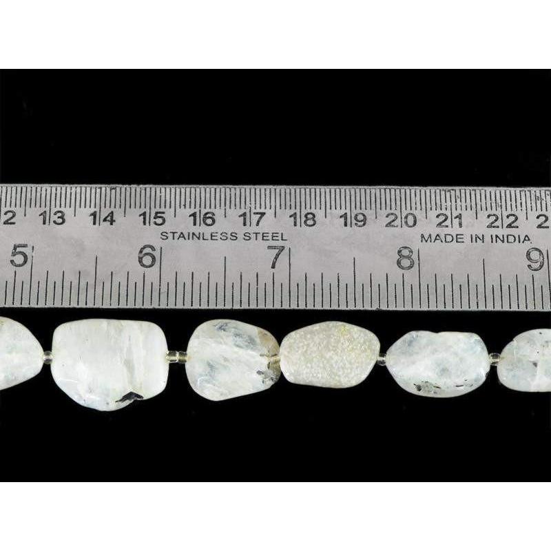 gemsmore:Natural Blue Flash Moonstone Faceted  Beads Strand