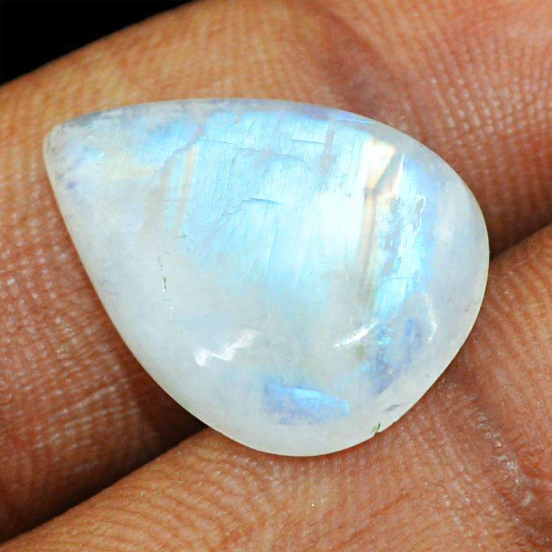 gemsmore:Natural Blue Flash Moonstone Gemstone Loose Pear Shape