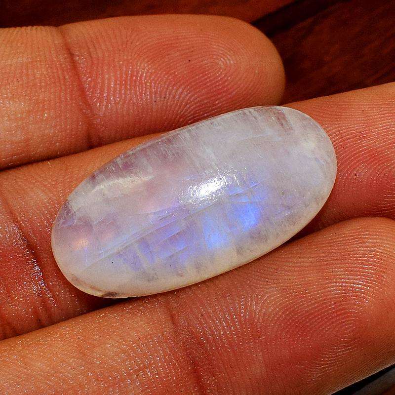 gemsmore:Natural Blue Flash Moonstone Loose Gemstone Oval Shape