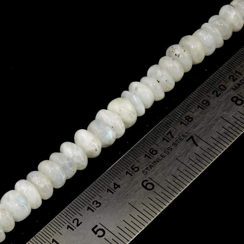 gemsmore:Natural Blue Flash Moonstone Untreated Beads Strand