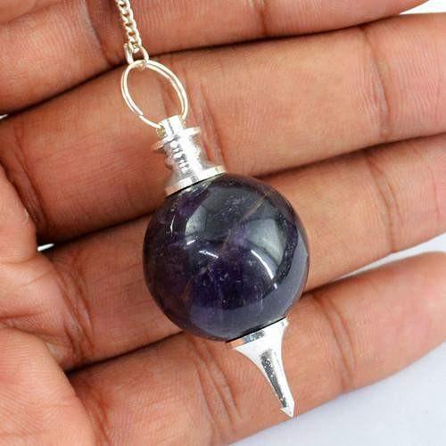 gemsmore:Natural Blue Iolite Pendulum