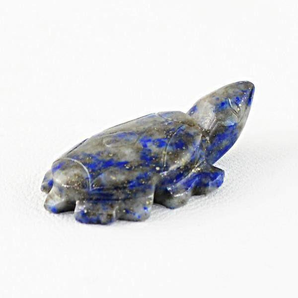 gemsmore:Natural Blue Lapis Lazuli Artisian Carved Turtle Gemstone
