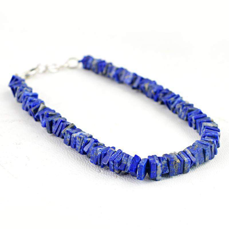 gemsmore:Natural Blue Lapis Lazuli Beads Bracelet