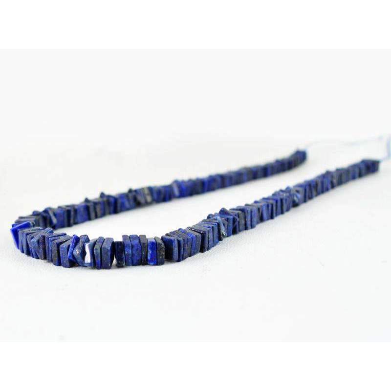 gemsmore:Natural Blue Lapis Lazuli Beads Strand - Drilled
