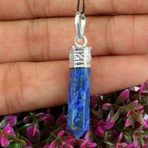 gemsmore:Natural Blue Lapis Lazuli Healing Point Pendant