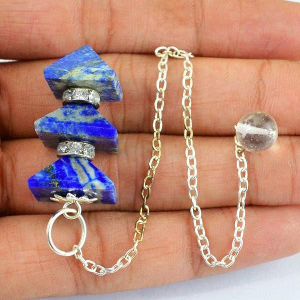 gemsmore:Natural Blue Lapis Lazuli Healing Pyramid Pendulum