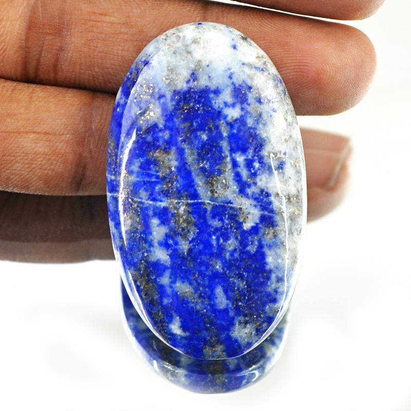 gemsmore:Natural Blue Lapis Lazuli Oval Shape Loose Gemstone