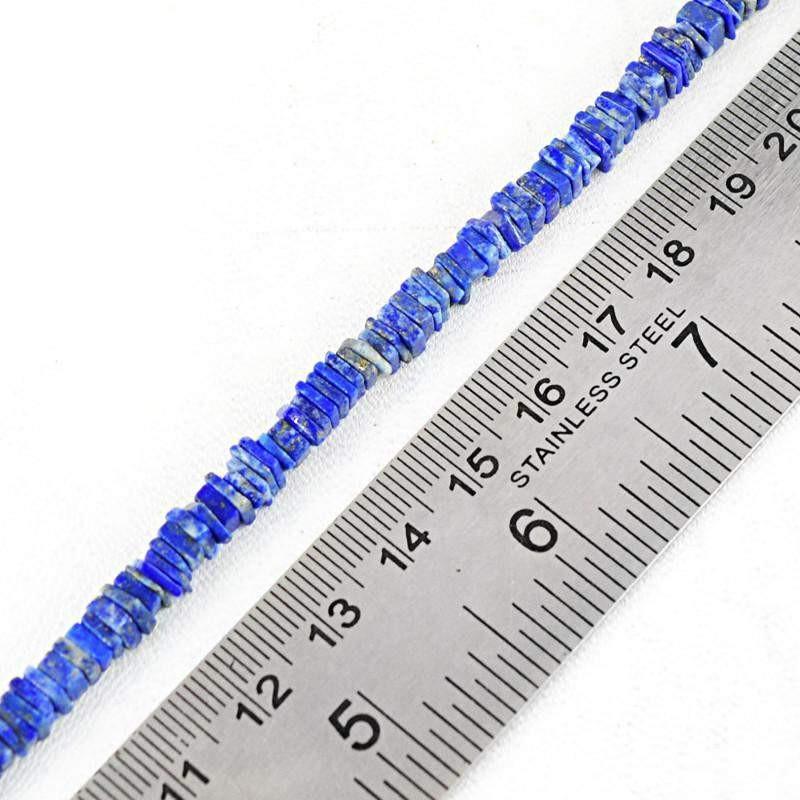 gemsmore:Natural Blue Lapis Lazuli Untreated Beads Strand
