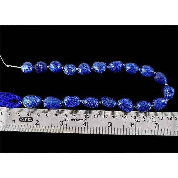 gemsmore:Natural Blue Onyx Beads Strand - Drilled