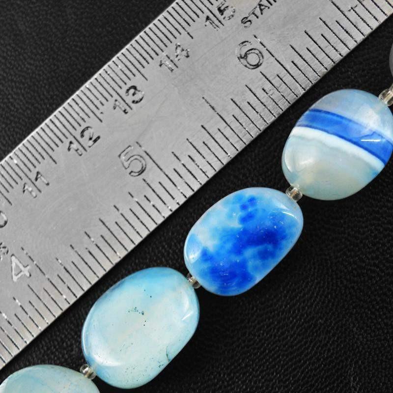 gemsmore:Natural Blue Onyx Faceted Beads Strand