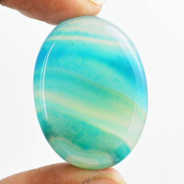 gemsmore:Natural Blue Onyx Worry Stone Oval Shape Gemstone